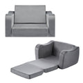 2-in-1 Kids Sofa, Foldable Toddler Soft Couch with Armrests, Made of